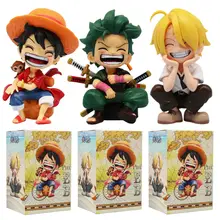 Uma peça portátil luffy solon sentado q-versão jogo na moda dos desenhos animados anime desktop carro ornamento presentes periféricos