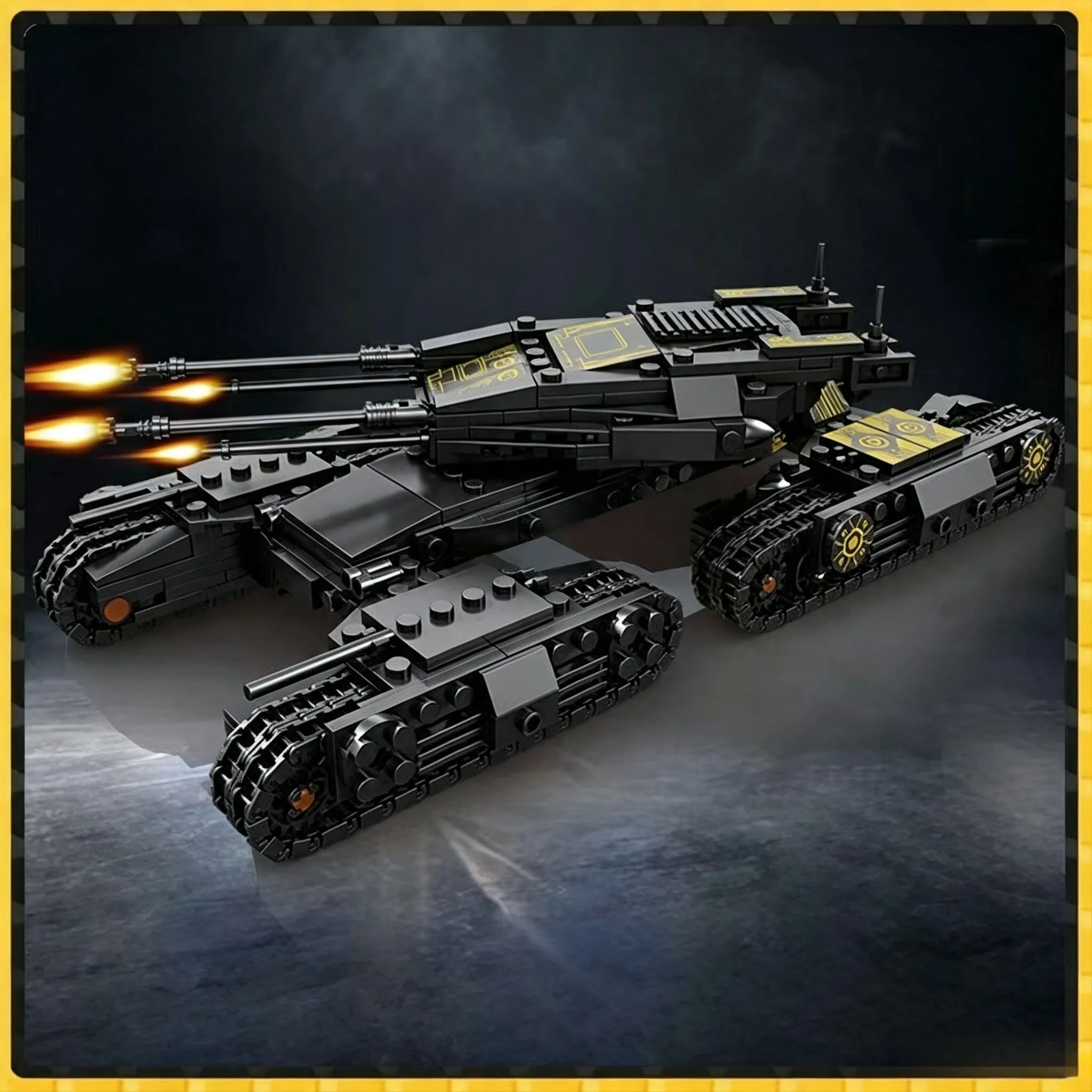 4 IN 1 Military Tank Building Blocks Set, 1134Pcs Black Gold Main Battle Tank Model Kit with Soldier Figures, DIY Assemble Brick