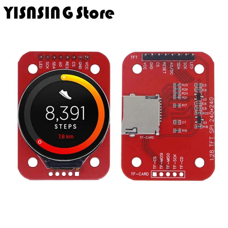 Módulo de pantalla TFT LCD de 1,28 pulgadas, controlador RGB redondo de 240x240, GC9A01, interfaz SPI de 4 cables, PCB de 240x240 para Arduino