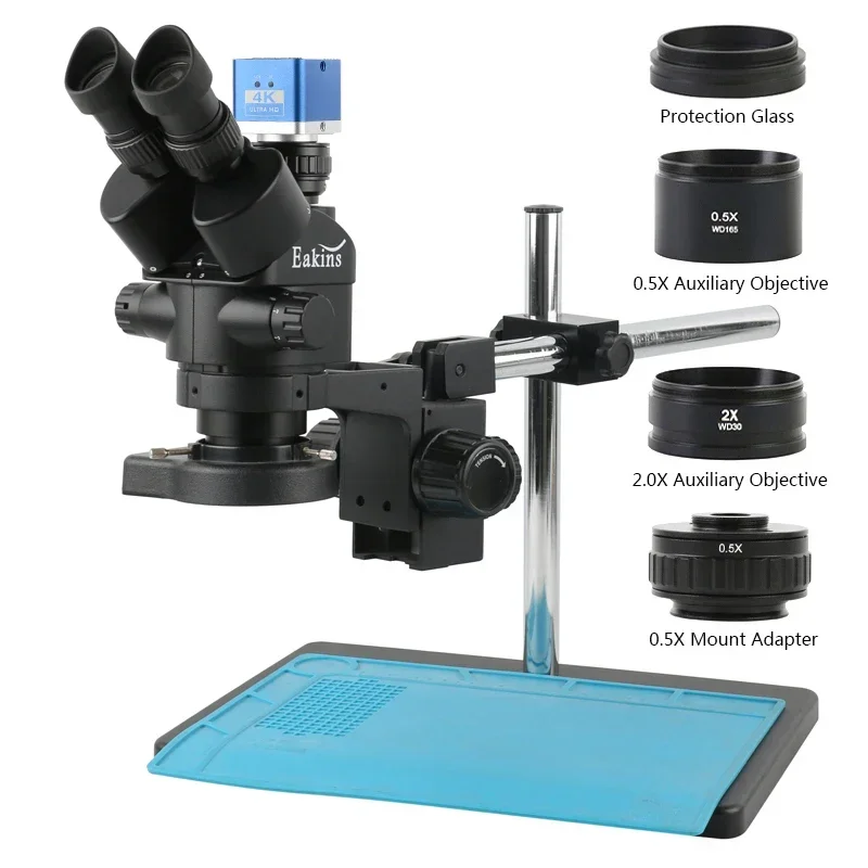 24MP 4K 1080P HDMI Video Camera Simul-Focus 3.5X 7X 45X 90X Zoom Stereo Trinocular Microscope CTV Adapter Objective Barlow Lens