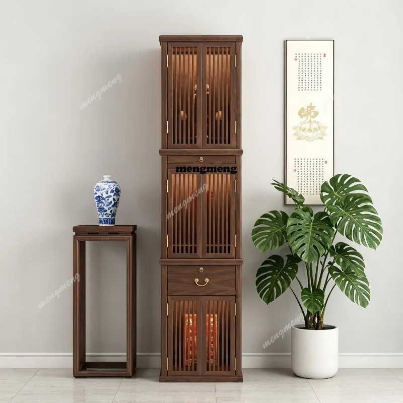 

Three-layer ancestor shrine cabinet Household Buddhist shrine Standing cabinet Shrine landlord cabinet