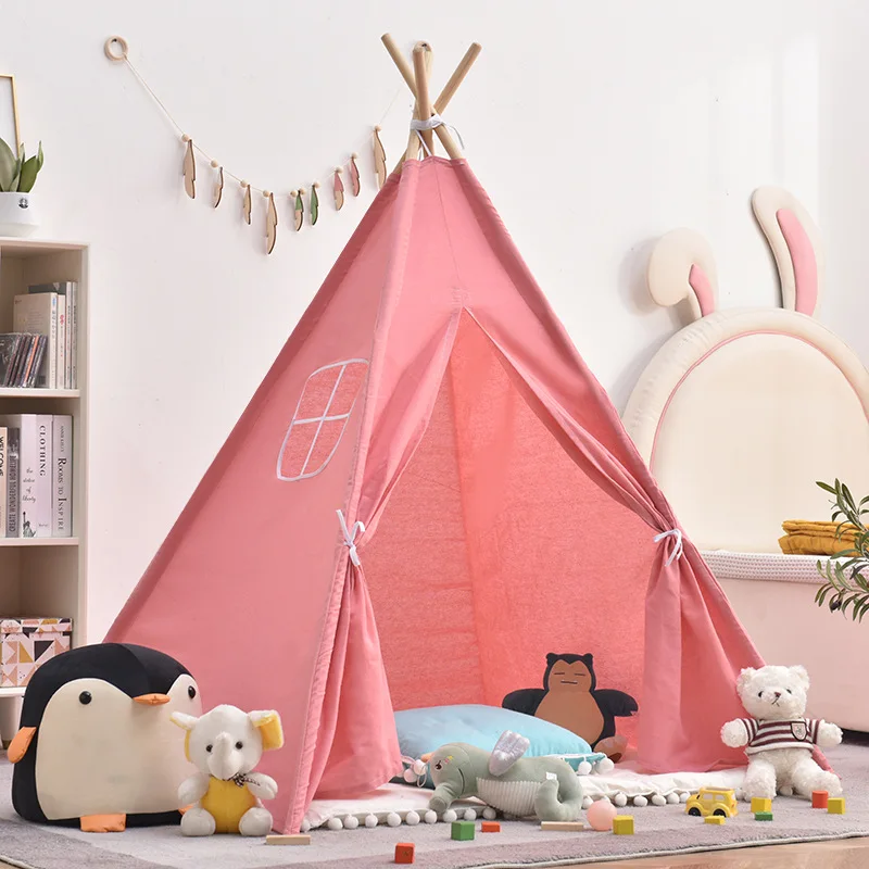 خيمة أطفال 1.35 متر ترفيه داخلي نمط عرقي للأطفال خيمة صغيرة لعبة منزل خارج نزهة نزهة خيمة