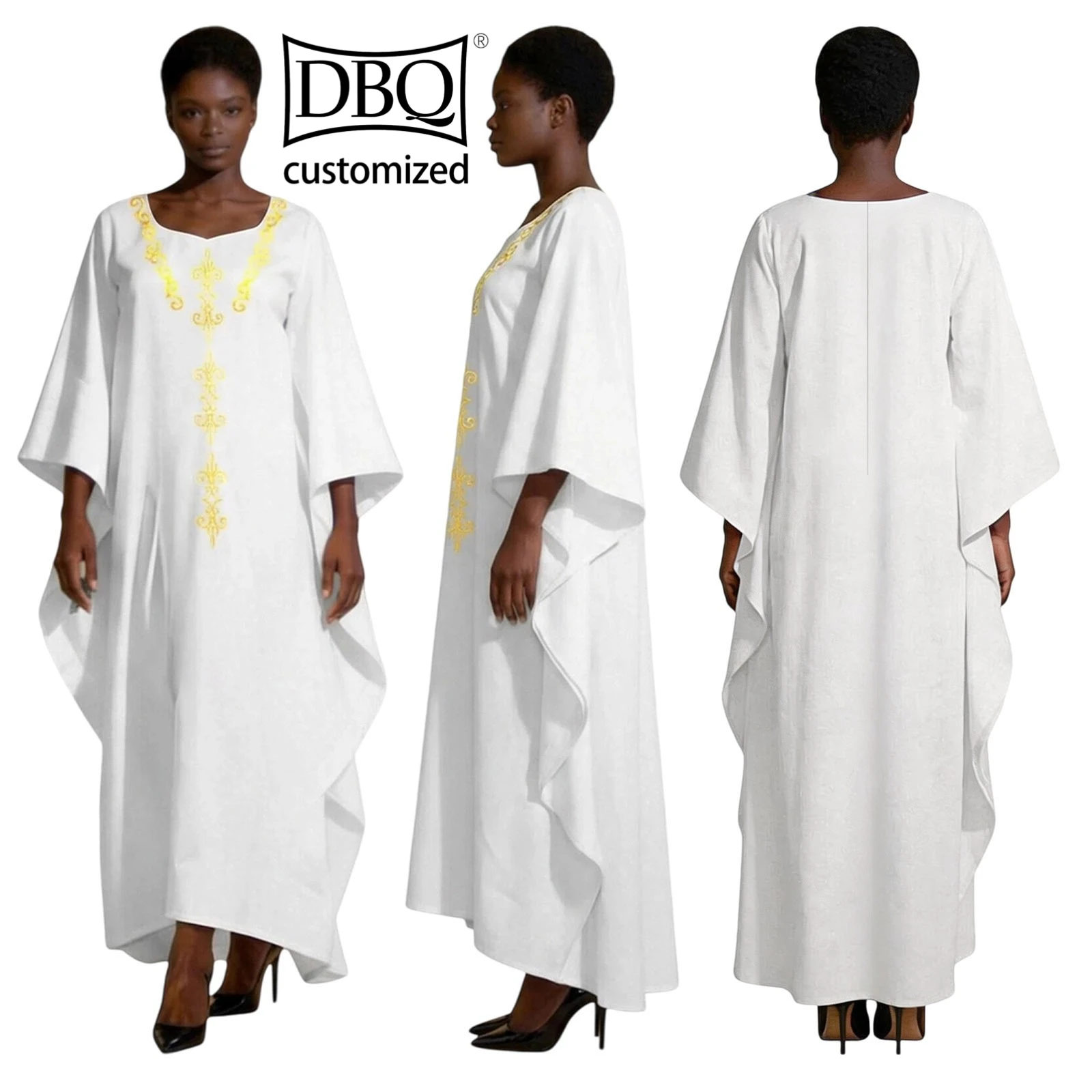 

DBQ Women's African Dress Tailor-Made Square Neck Sleeveless Ankle-Length Casual Summer Dress BD2103