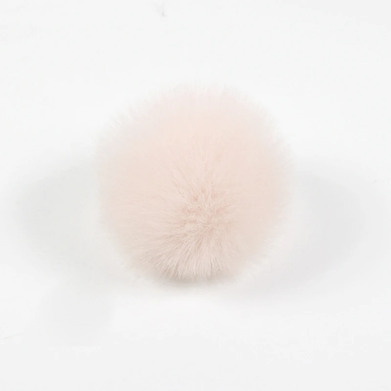 2Pcs/Set 14 Colors 8cm DIY Fluffy Pompom Ball With Elastic Loop Rainbow Solid Co