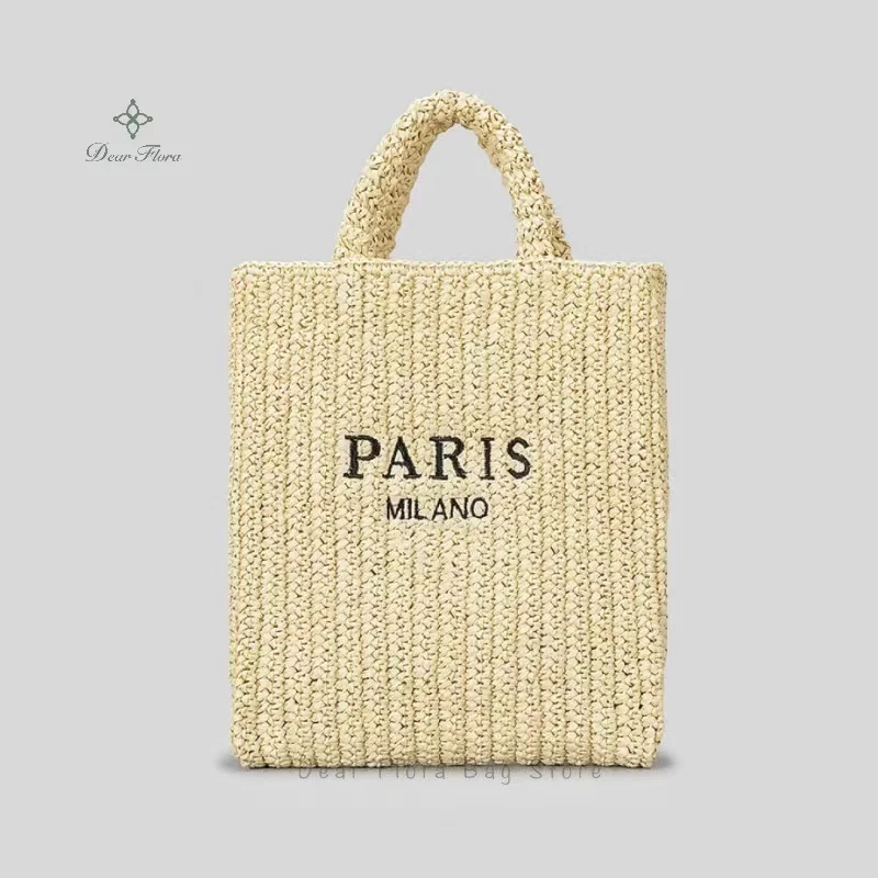 Women Vacation Fashion Summer Beach Straw Knitting Shoulder Bag Hollow Out Handwoven Handbag Portable Large Capacity Casual Tote