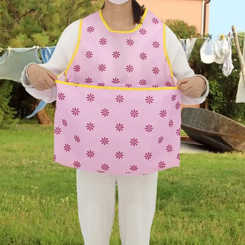 ﻿ Laundry Apron Portable Easy Use with Pockets Clothesline Apron Bib Apron Large Capacity Laundry Supplies Waterproof Dry Bib