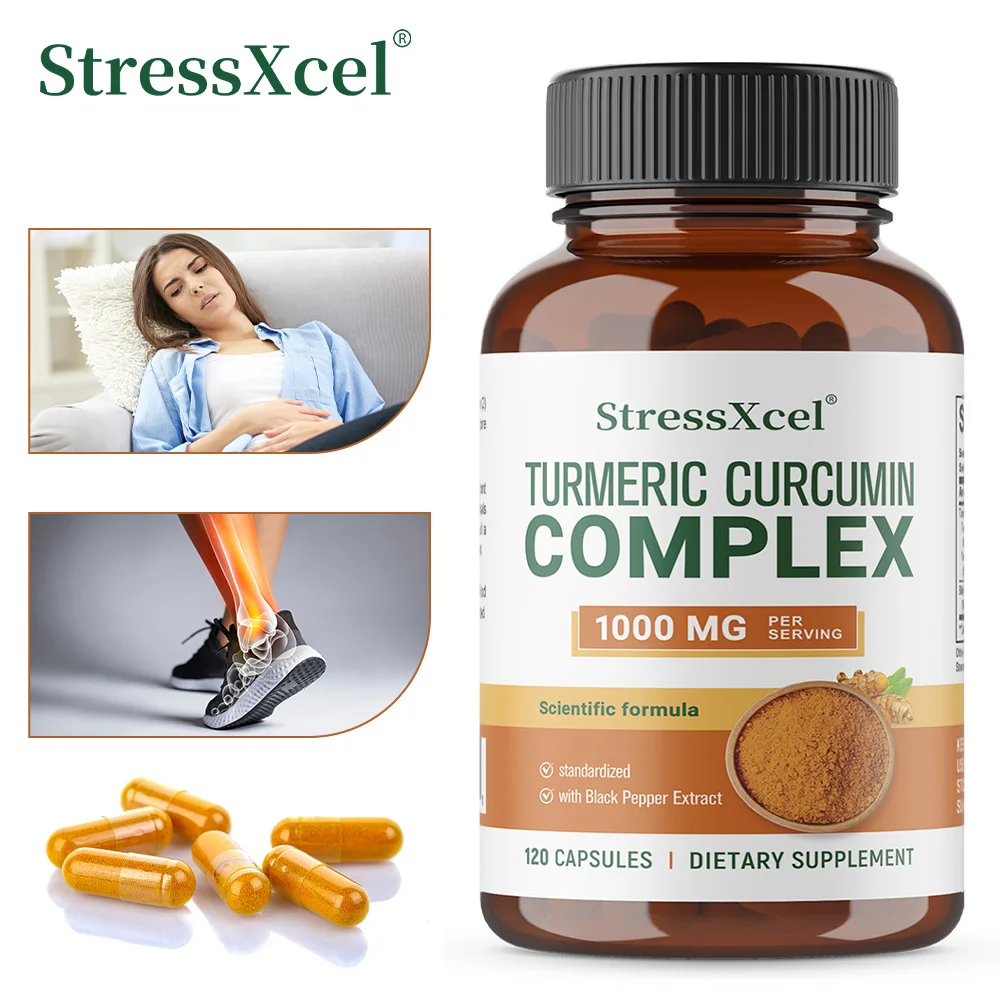 Turmeric Curcumin Capsules with Black Pepper, 95% Standardized Curcuminoids, Support Joint&Digestion Health, Antioxidant