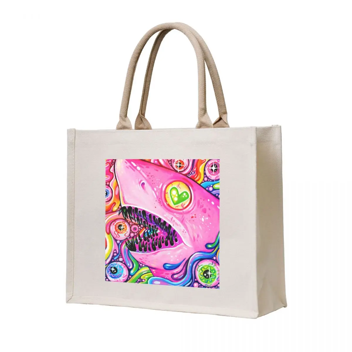 

GlitterShark Tote Bag eco bag folding canvas tote bag tote Lady