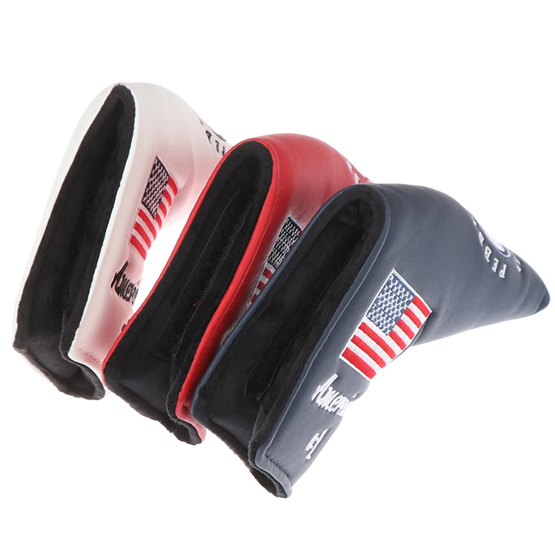 High Quality 1Pc America Flag Pebble Beach Golf Putter Head Cover Blade Putter Cover