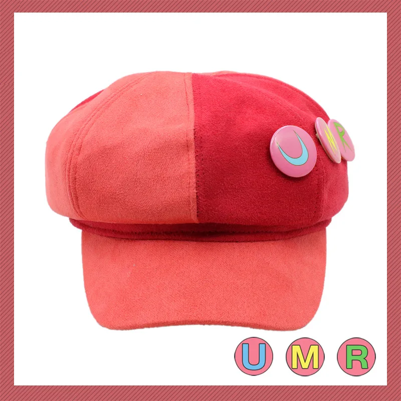 Anime Doma Umaru Cosplay Hat UMR Himouto! Umaru-Chan Cosplay Cap with Badges Umaru Doma Anime Costume Hat Accessory Umaruchan