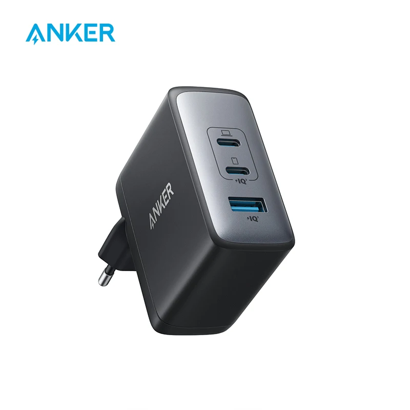 Anker 100W USB C Charger Block(GaN II), 3 Port Fast Compact Wall Charger for MacBook Pro, MacBook Air, Google Pixelbook