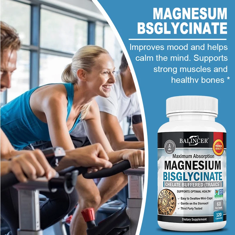 Magnesium Bisglycinate 400 Mg - 120 Vegetarian Capsules - Supports Muscle, Joint and Heart Health