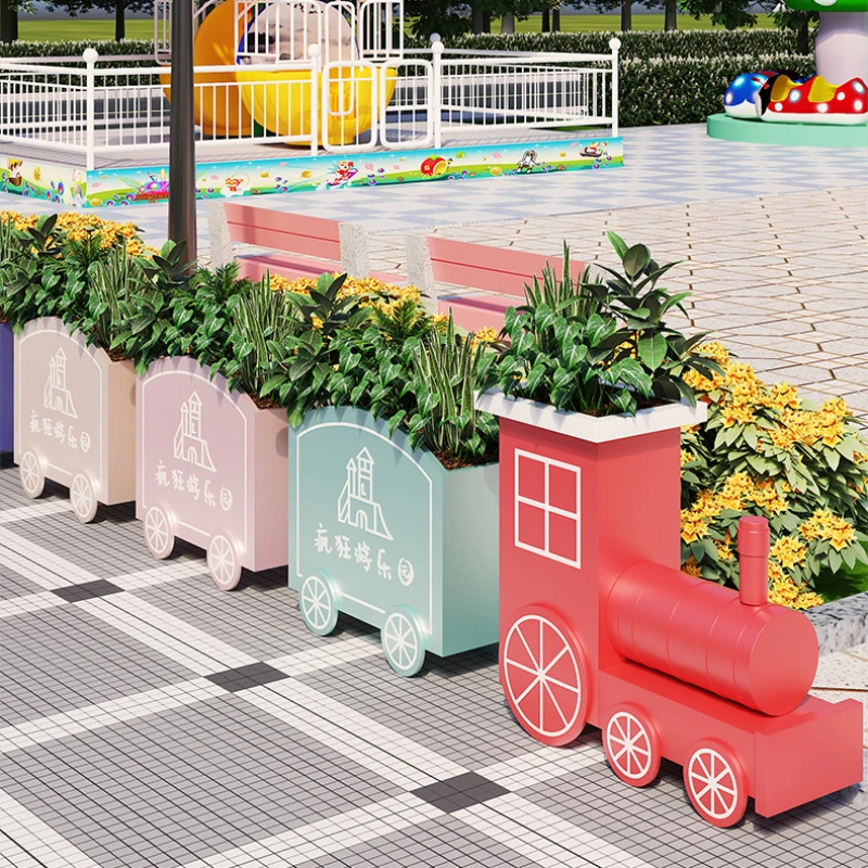 

Partitioned Green Plant Box Kindergarten Childlike Fun Green Plant Flower Trough Combination