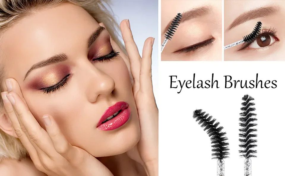 5/50 Piezas Varitas de Rímel de Cristal, Cepillos para Pestañas, Espirales para Extensiones de Pestañas, Cejas y Maquillaje 6