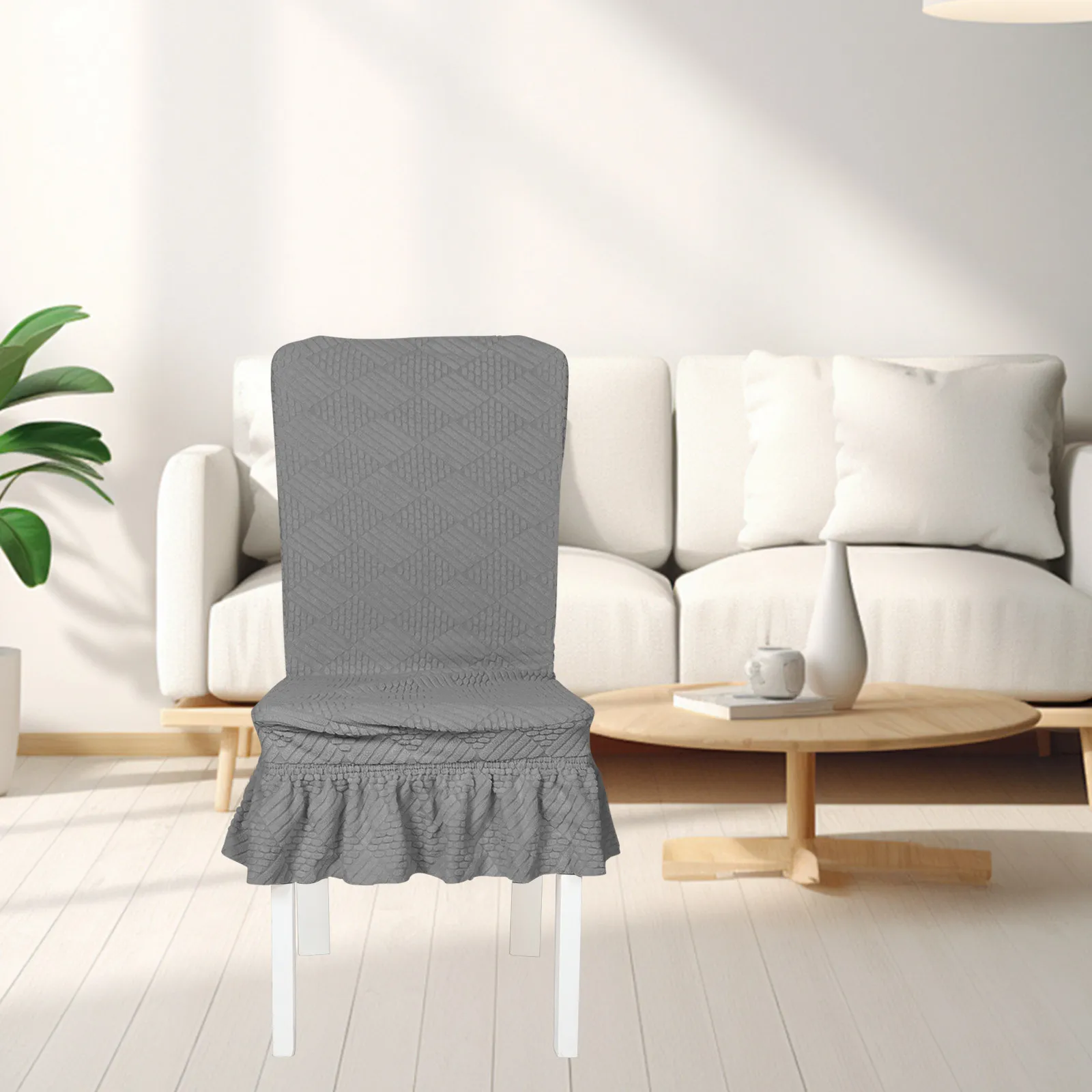 Universal Stretchable Dining Chair Slipcover Skirt Seat Cover Kitchen Table Chair Protector Washable Elastic Dining Cover