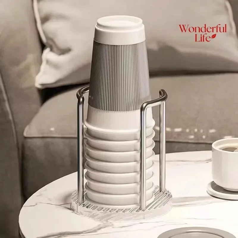 Minimalist Paper Cup Holder, Household Disposable Cup Storage Rack, Multifunctional Desktop Coffee and Milk Tea Cup Storage Rack