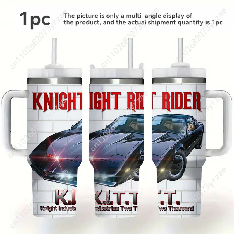 Vaso de acero inoxidable Knight Rider para mantener el calor, tazas para coche frío y caliente, botella de agua personalizada para viajero, tazas de conducción personalizadas para coche