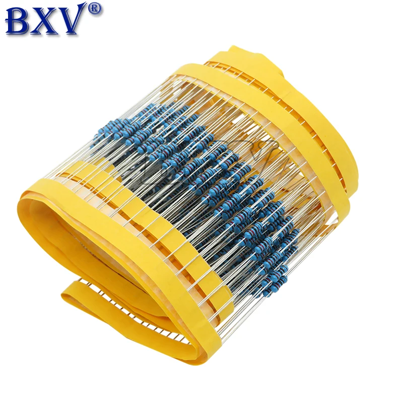 100PCS 1/4W 1R~22M 1% Metal Film Resistor 100R 220R 1K 1.5K 2.2K  4.7K 10K 22K 47K 100K 100 220 1K5 2K2  4K7 ohm Resistance