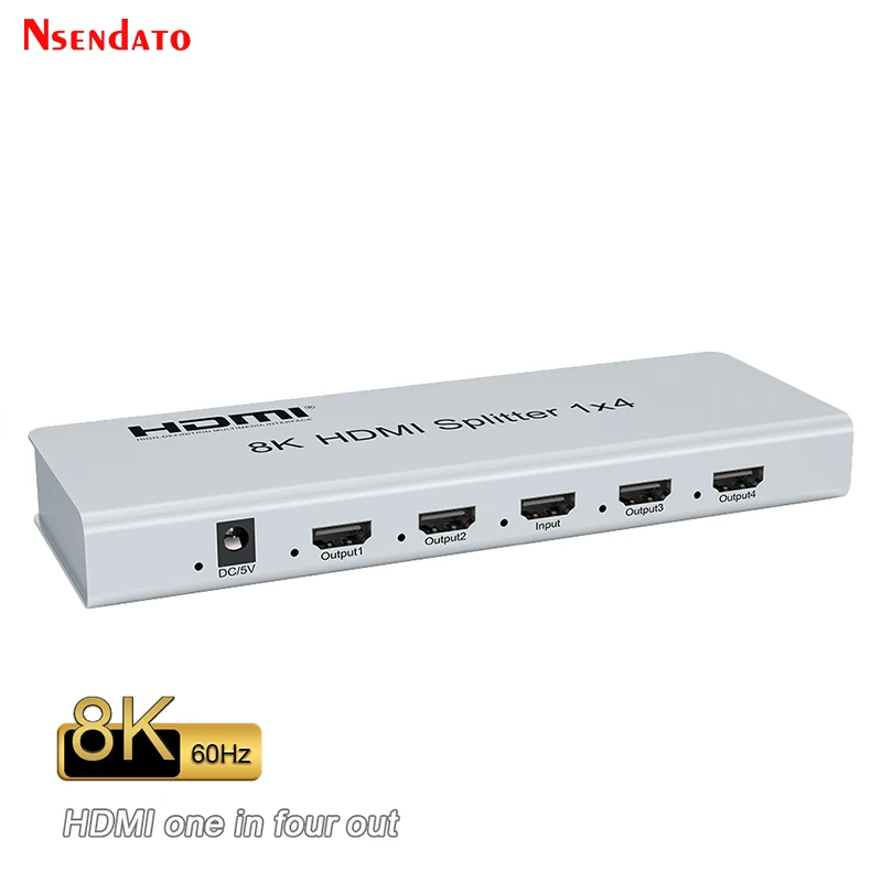 

8K 60Hz HDR HDMI Splitter 1x4 1x2 1x8 4K 60Hz HDMI Distributer 1 in 2 4 8 out HDMI Switcher with EDID RS232 for Xbox PS5 Monitor