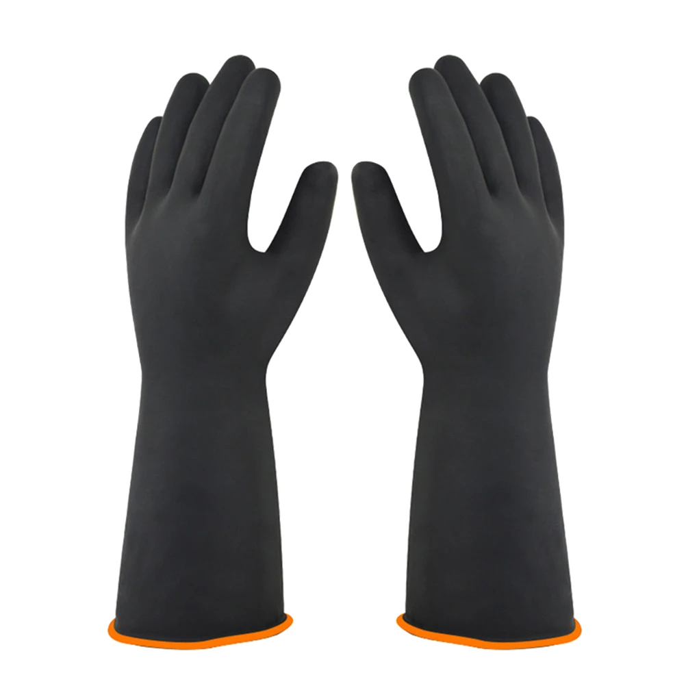Industrial Rubber Gloves AcidAlkali Resistant Washing Black Household Waterproof Durable AntiSkid Car Dish Laundry Cleaning