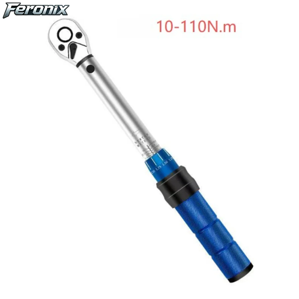 Feronix 1/2 inch aandrijving kliktorsleutel 20-210 Nm 72-tand verstelbare momentsleutel ±3% hoge precisie CR-V staal heavy duty