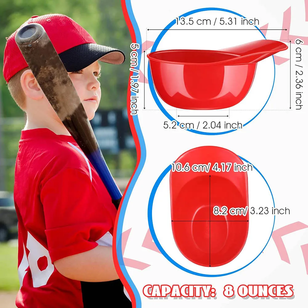 Baseball Helmet Ice Cream Snack Bowl 8oz Mini Baseball Cap Bowls kids Ice Cream Sundae Plastic Cups for Birthday Party Supplies
