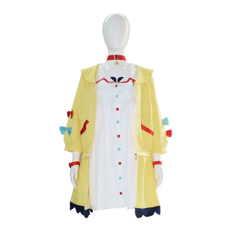 Inugami Korone Cosplay Costume Yellow Coat Outfits Virtual Singer Cosplay Halloween Carnival Party Role Play Uniform for Women