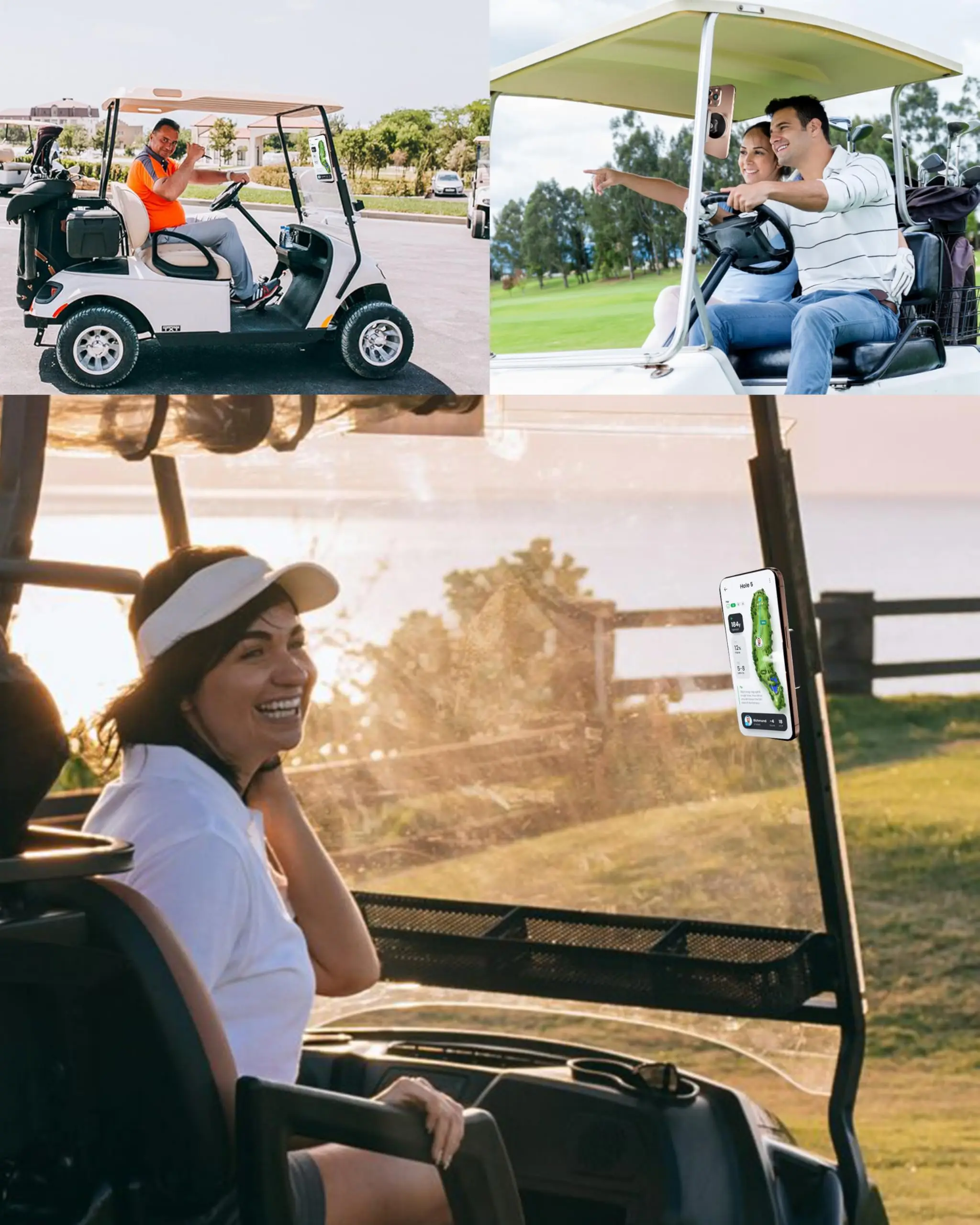Magnetic Phone Holder for Golf Cart - Strong N52 Magnets, Fits EZGO Club Car Yamaha Golf Carts & Any Metal Surface Golf Cart Acc