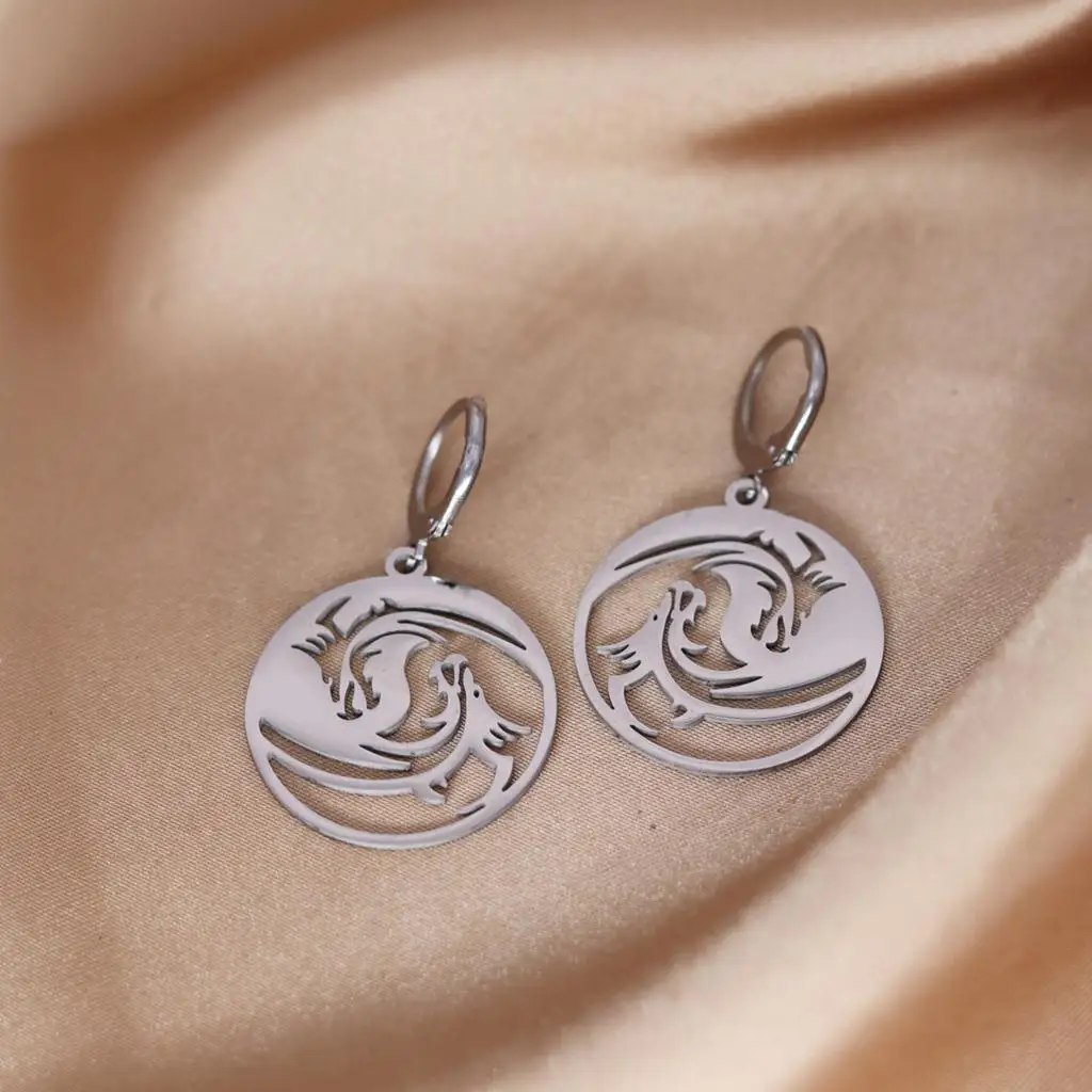 

Cxwind Stainless Steel Dragon Earrings, Yin Yang Earring Christmas Gift Mother's Day Ear rings Gift