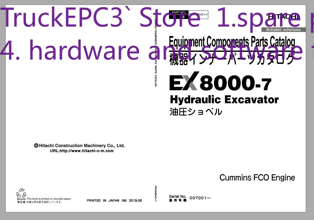 

TruckEPC3 Hitachi Mining Excavator EX 2022 2,99 ГБ PDF-каталог запчастей, каталог запчастей двигателя DVD