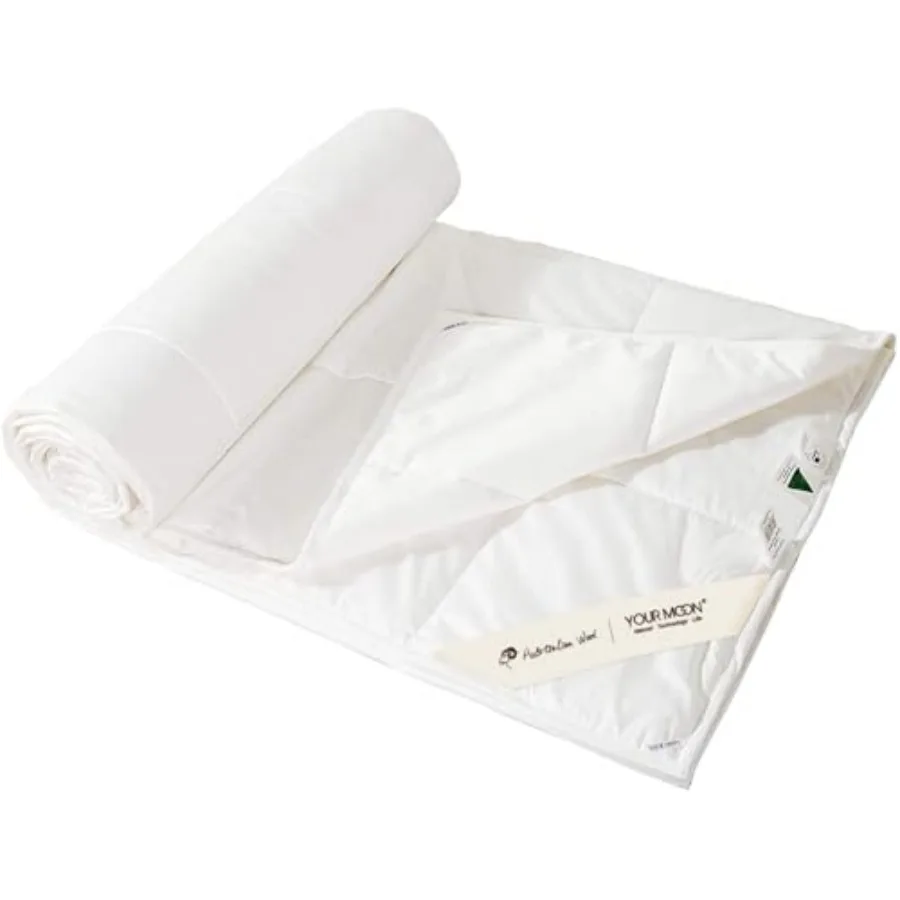 

Summer Lightweight Wool Comforter Size- Breathable and Thin Duvet Insert for Hot Sleepers 100% Australian Wool Filling 100GSM w