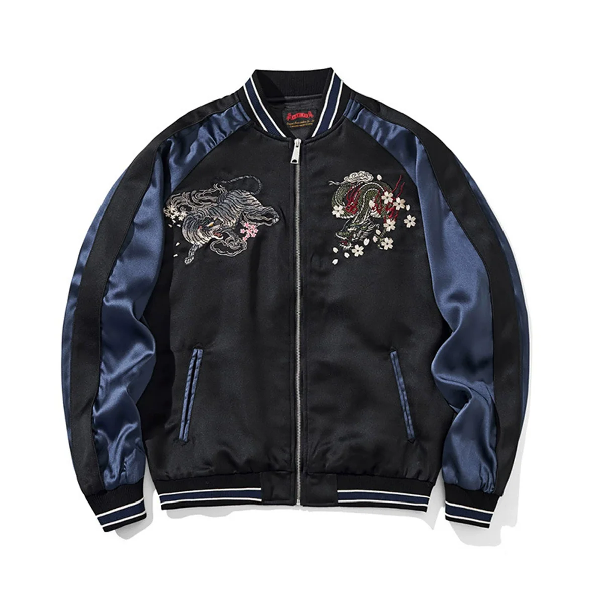 Men's Embroidered Baseball Jacket Spring Autumn Streetwear Japanese Sukajan Souvenir Jackets Unisex Varsity Coats