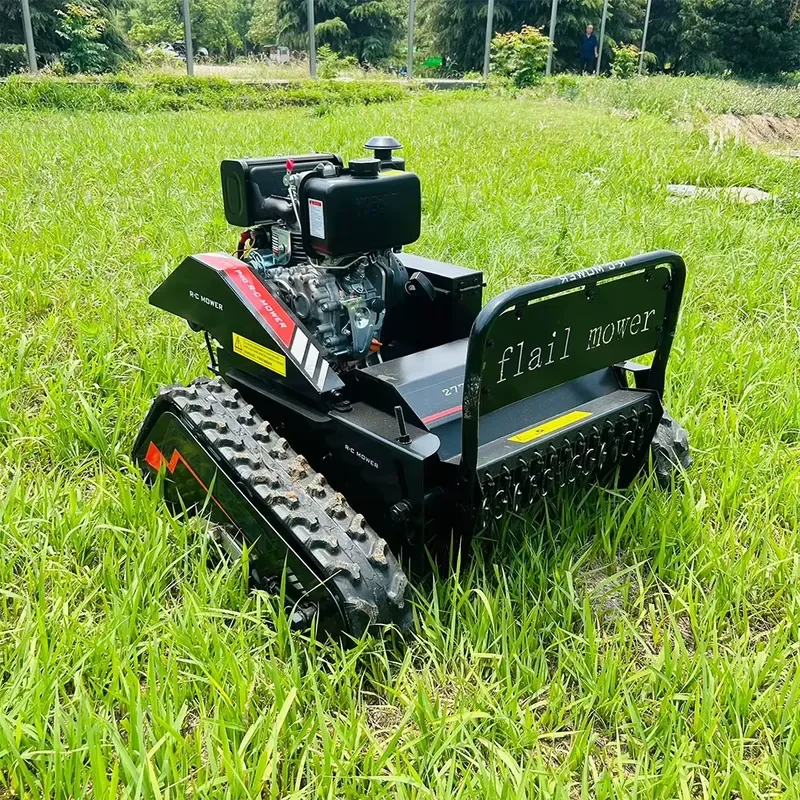 Remote Control Lawn Mower Crawler Machine Automatic Agriculture Slope Trimming Outdoor Ground Cutter