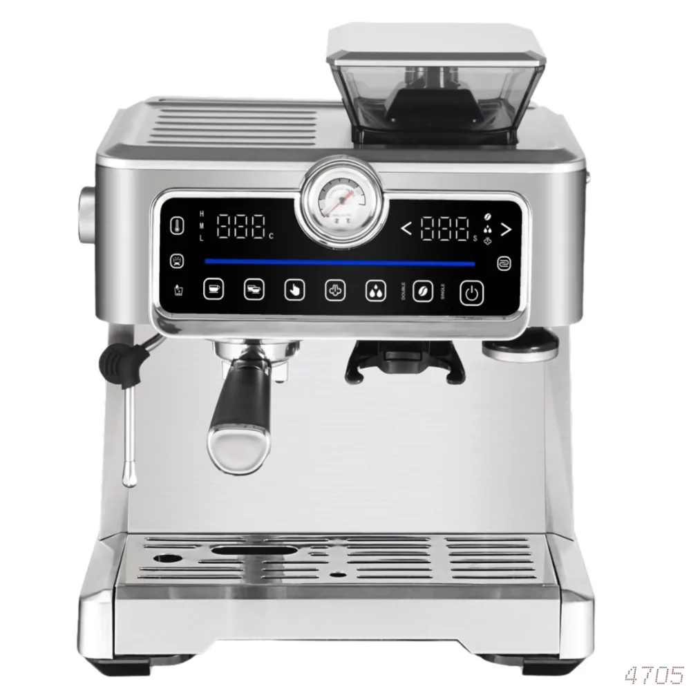 

Household Grade Espresso Machine 1350W Bean-to-Cup 200g Bean Hopper Semi-Automatic Grinder Heat Exchange Boiler CE Certified