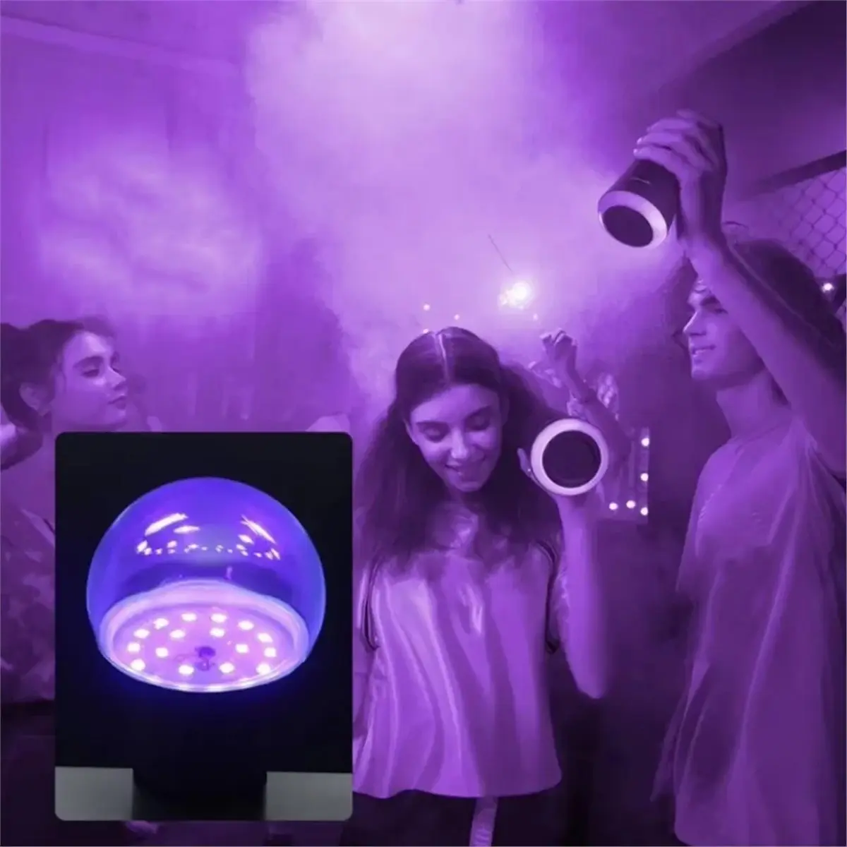 SWXF 2 Pcs E27 LED Black Light Bulb A19 12W UV Black Light UVA 395nm Glow in the Dark for Blacklights Masquerade Party