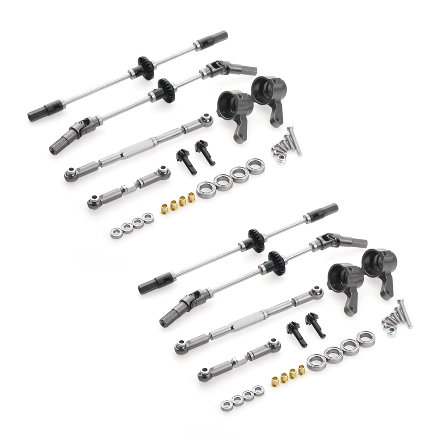2X ترقية الصلب والعتاد جسر المحور والعتاد كأس التوجيه عدة ل MN D90 D91 MN99 MN99S 1/12 RC قطع غيار السيارات ، F + R