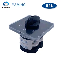 Manufacturer 3 Position Rotary Switch 50A 2 Pole 8 Terminals Universal Changeover Cam Selector YMZ12-50/2 LW31
