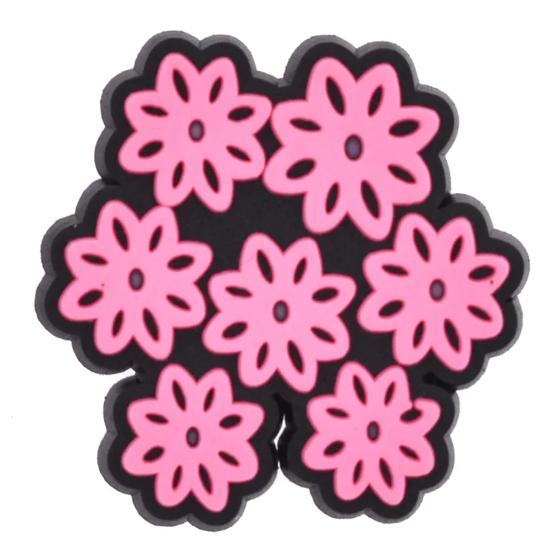 1 Uds. De bonitos abalorios de PVC rosa para zapatos, Pin decorativo para Crocs, accesorios, dijes, pulsera, pulsera DIY, regalos de fiesta para