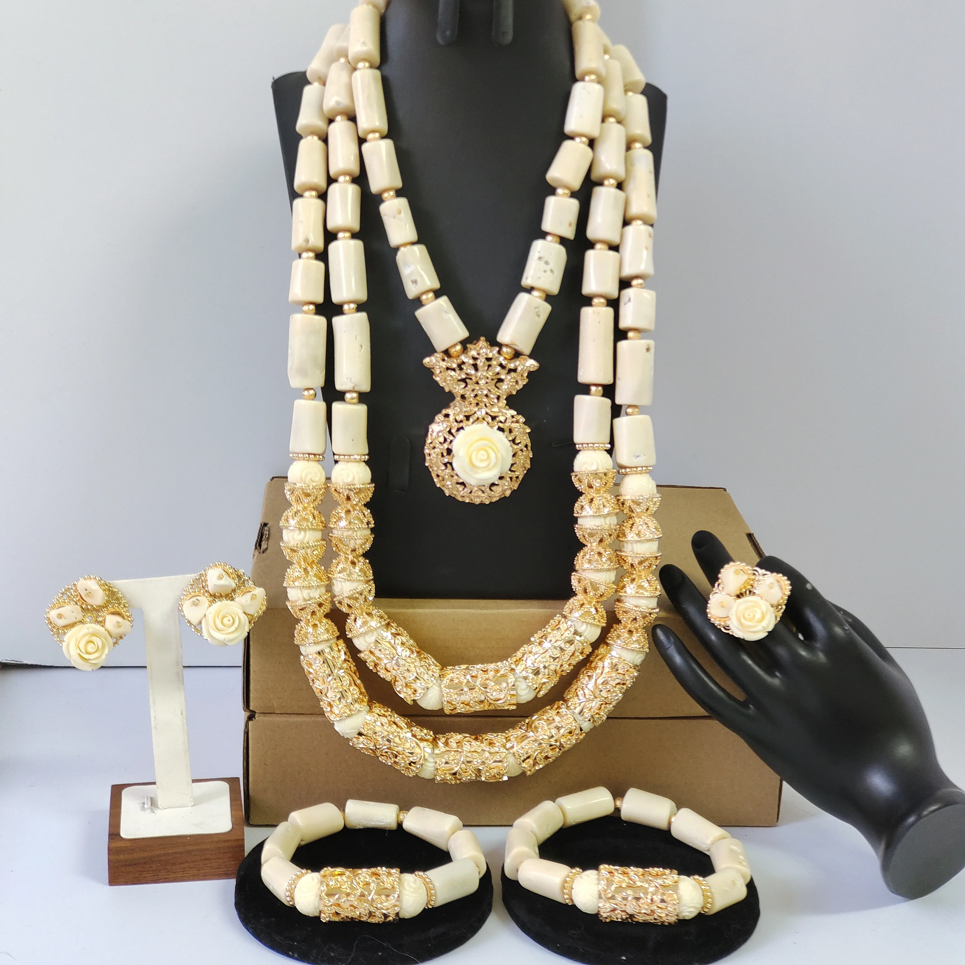 natural-white-coral-beads-jewelry-sets-for-weddings