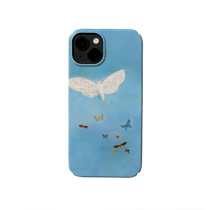 

Ins Blue Sky Butterfly Art Phone Case for IPHONE 17 Air 16E 15 PROMAX 14 Plus 13 12 MINI 11 PRO 16Plus XR XS Acrylic Phone Cover