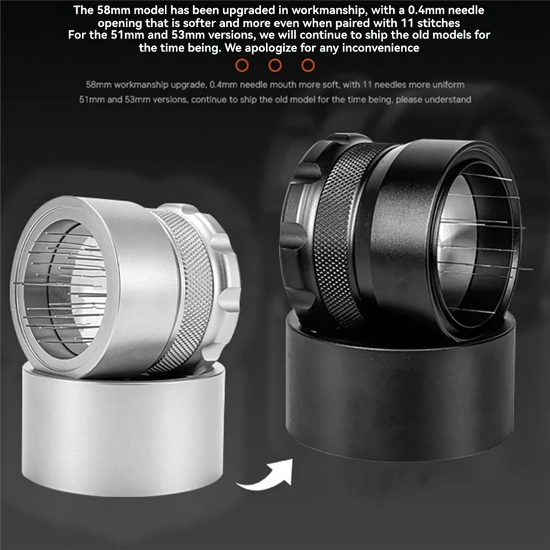 A98E-53MM Adjustable Coffee Distributor Anti-Slip Coffee Powder Distributor, Coffee Powder Distributor Needle