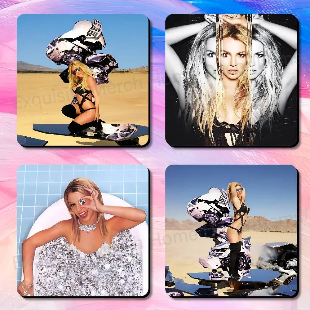 Pop Princess B-Britney Spears Glory Square Decorative Fridge Magnets for Home Kitchen Office Whiteboard & Locker 75x75mm