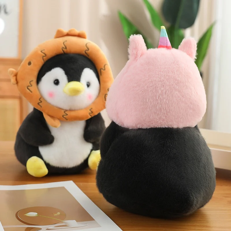 Kawaii Penguin Plush ของเล่นน่ารัก Penguin เปิดไดโนเสาร์กระต่าย Unicorn ตุ๊กตาตุ๊กตาการ์ตูนสัตว์หมอนของขวัญวันเกิด