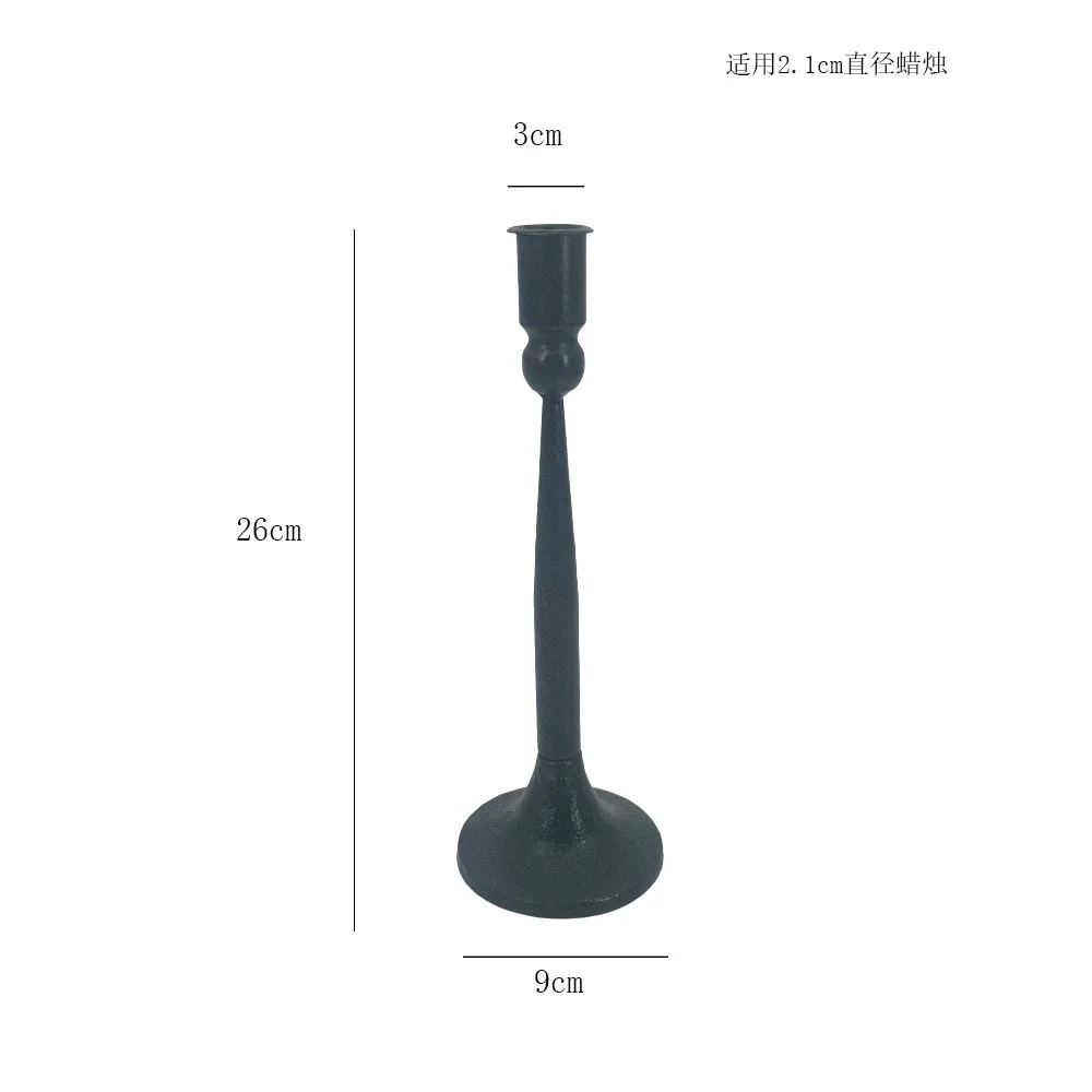 Factory Direct Compatible with Black Cast Iron Single Head  Holder Tall Candle Cup Candle Light Dinner  Ornament