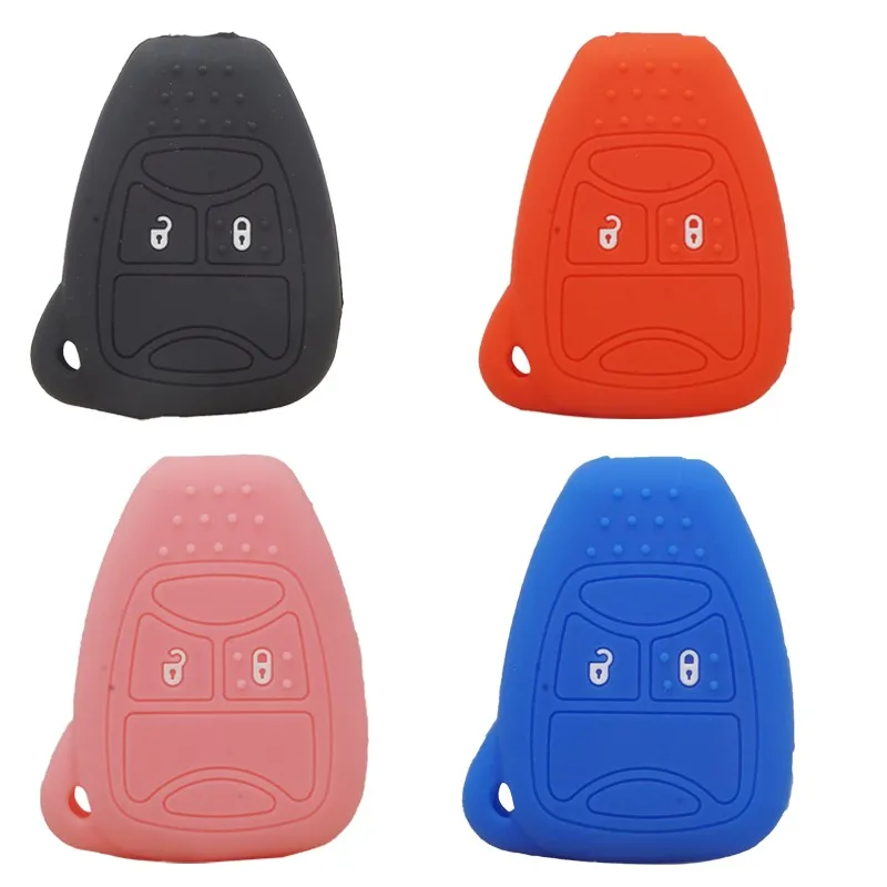 Xinyuexin Silicone Car Key Cover Case for Chrysler Dodge Caliber Jeep Patriot Liberty 2Buttons Remote Key Holder Bag Protector