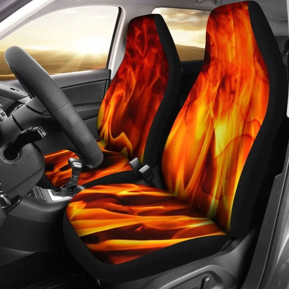 

Чехлы на сиденья Orange Flames Design 2 на заказ, комплект из 2 универсальных защитных чехлов на передние сиденья