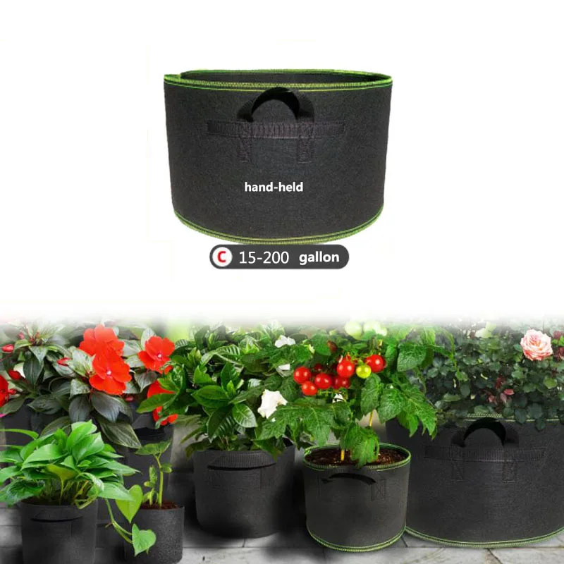 

15 20 30 100 gallon Grow Bags Vegetable plant tree pots strawberry fabric garden tool growing Flower jardin