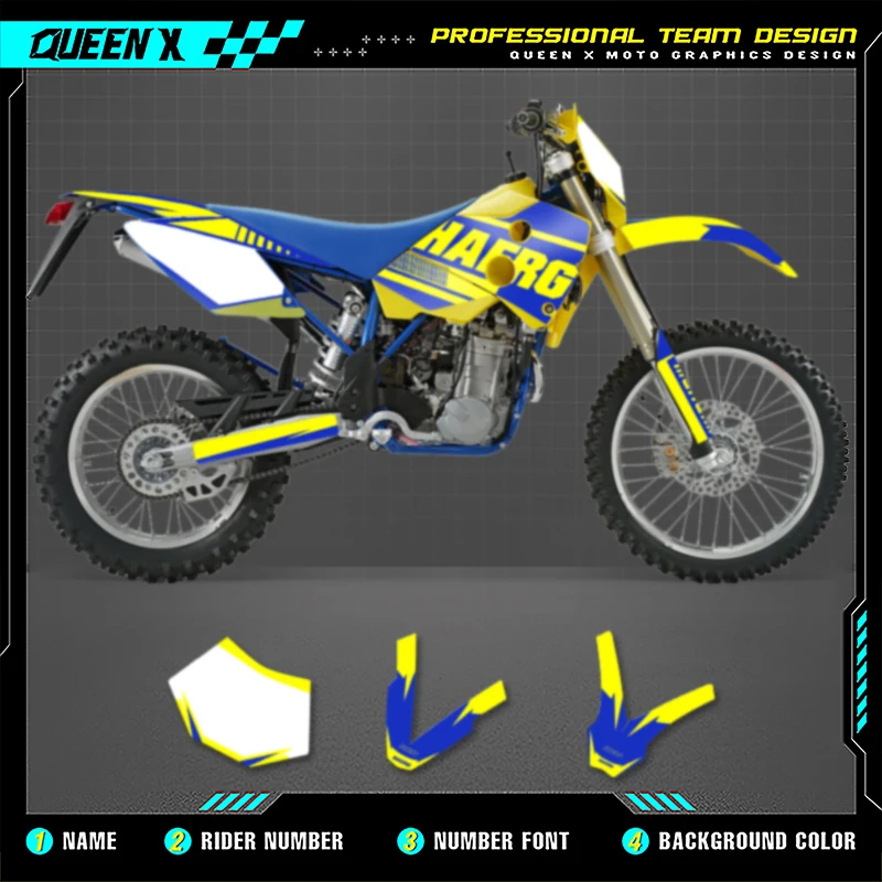 

Queen X MOTOR Full Set Motorcycle Graphics For HUSABERG FE 2001 2002 2003 2004 2005 004 Decals Stickers Kits