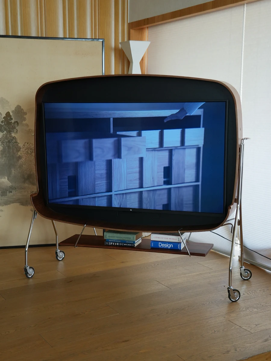 Mobile TV cabinet, small apartment, simple modern light luxury, high-end floor bracket, suspended medium and ancient style