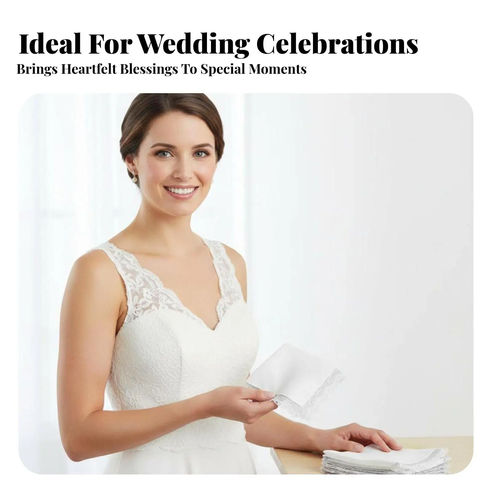 6 Pieces DIY Embroidery Handkerchief Vintage Design Wedding Handkerchief Fine Hemming Lace Border Hanky for Crafters, Weddings,